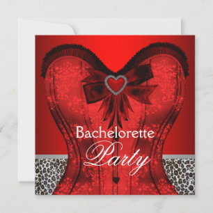 Invitation Tenue de soirée corset en damas rouge pour enterre