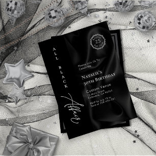 Invitation Tenue minimaliste moderne tout en noir pour une oc