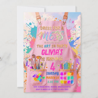 Invitation Tenue pour une fête d'anniversaire de peinture art