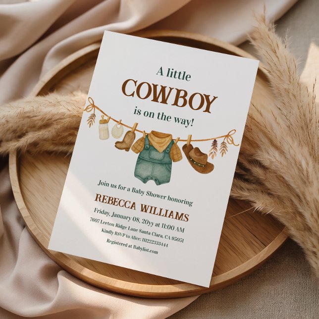 Invitation Tenue western à imprimé vachette pour bébé Shower  (Créateur téléchargé)