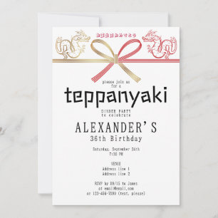 Invitation Teppanyaki japonais Steakhouse Dragon Anniversaire