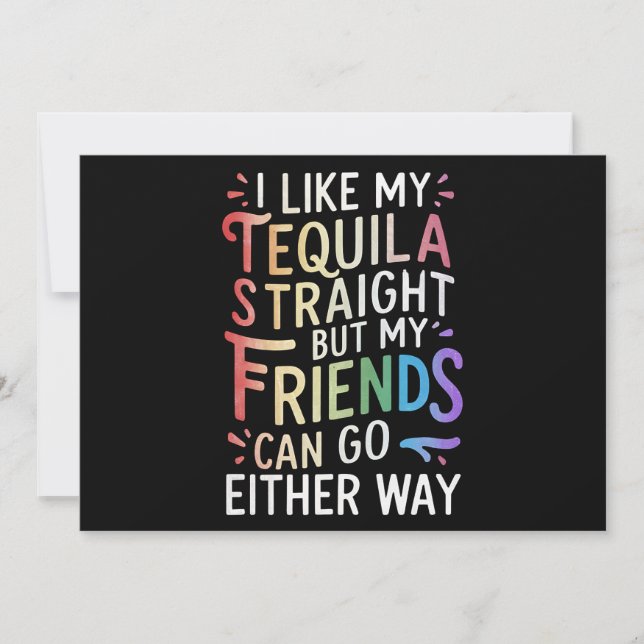 Invitation Tequila amis straight vont dans les deux sens drôl (Devant)