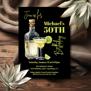 Invitation Tequila Margarita Jalon de l'anniversaire de l'hom