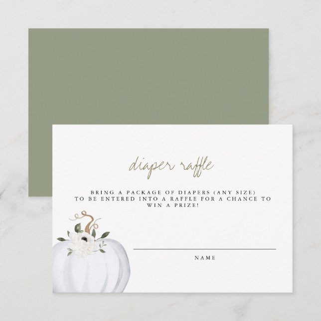 Invitation Tera - Billet de rabat sur couche dorée Boho Green (Devant / Derrière)