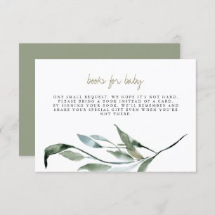 Invitation Tera - Boho Greenery Gold Books for Baby Card
