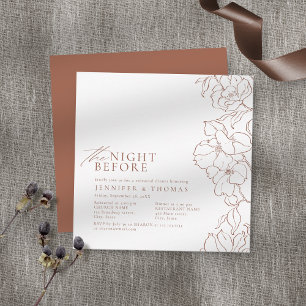 Invitation Teracotta florale la nuit avant la répétition