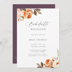 Invitation Terme automne Floral Bachelorette Week-end