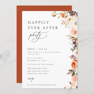 Invitation Terme Automne Floral Heureux Jamais Après La Fête