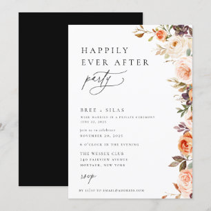 Invitation Terme Automne Floral Heureux Jamais Après La Fête