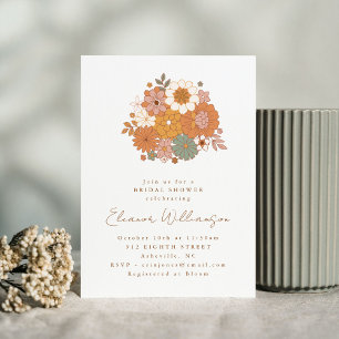Invitation Terme Boho Floral Terracotta Fête des mariées simp