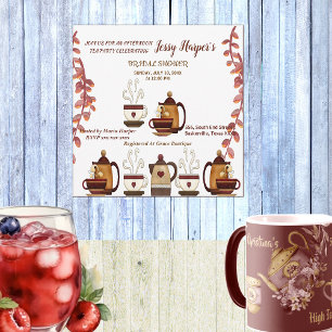 Invitation Terme Teapot Après-Midi Tea Party Fête des mariées