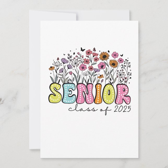 Invitation Terminé 2025 Promotion 2025 Fleurs de printemps en (Devant)
