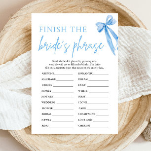 Invitation Terminer la phrase de la mariée Jeu de Baby Shower