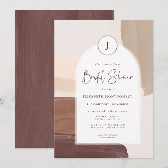 Invitation Terra Cotta épicée moderne | FÊTE DES MARIÉES (Devant / Derrière)