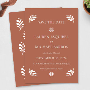 Invitation Terra Cotta Mexicaine Enregistrer La Date