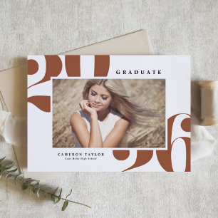 Invitation Terracotta 2026 Typographie Gras Photo Remise de d