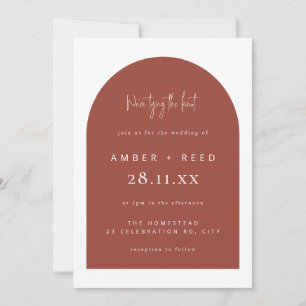 Invitation Terracotta Arc moderne minimaliste Mariage noeud d