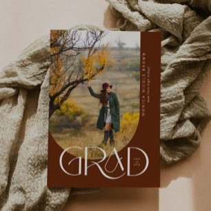 Invitation Terracotta Arc Moderne Minimaliste Photo Graduatio