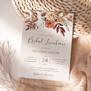 Invitation Terracotta Automne Floral Boho Automne Bridal Déje