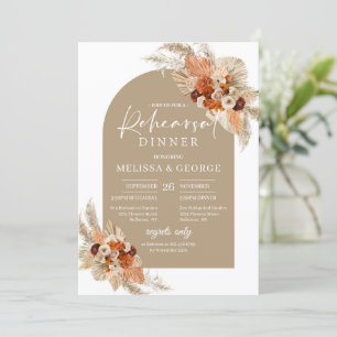Invitation Terracotta boho arche fleurs tropicales cuivre bei