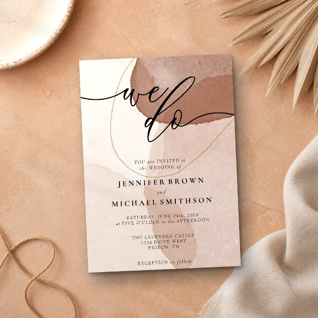 Invitation Terracotta Boho Beach Mariage Simple Propre Nous F (Créateur téléchargé)