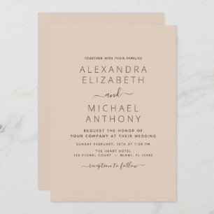 Invitation Terracotta Boho Mariage Moderne Simple