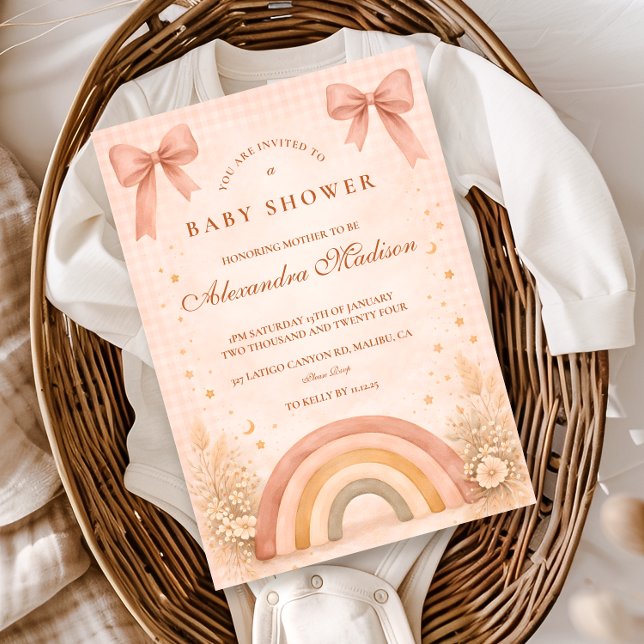 Invitation Terracotta Boho Rainbow Baby Shower Baby Shower (Créateur téléchargé)