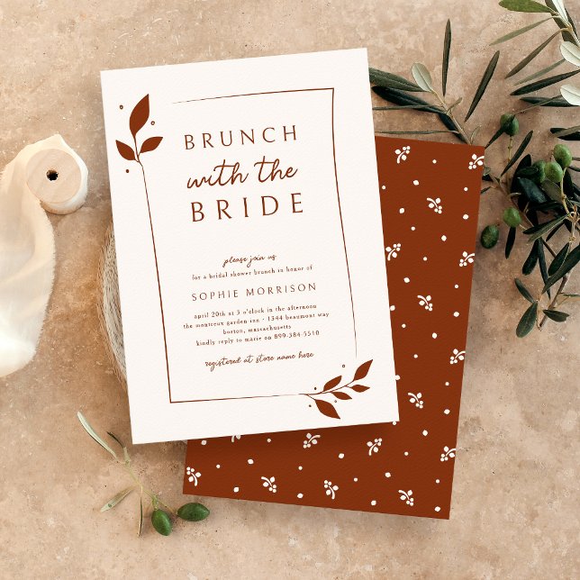 Invitation Terracotta Botanique Brunch Bride Fête des mariées (Créateur téléchargé)