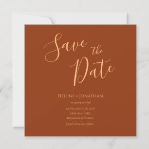 Invitation Terracotta Burnt Orange Enregistrer La Date