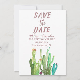 Invitation Terracotta Cactus Désert Arizona Mariage rustique