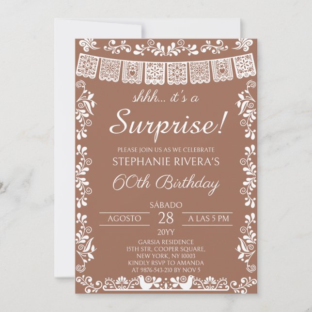 Invitation Terracotta Chut ! C'est une surprise pour les 60 a (Devant)