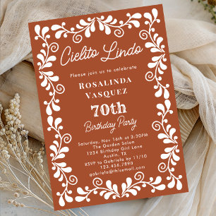 Invitation Terracotta Cielito Lindo Mexicain 70 ans Anniversa