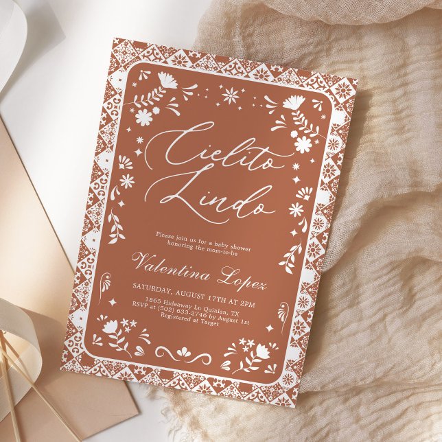 Invitation Terracotta Cielito Lindo Talavera Baby Shower (Créateur téléchargé)