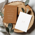 Invitation Terracotta Classic Minimal Mariage<br><div class="desc">Audacieux. Élégant. Intemporel. Cette Faire-part de mariage minimaliste classique en terre cuite est le choix idéal pour les couples qui apprécient le design épuré et le raffinement. Avec un arrière - plan orange brun, un texte blanc immaculé et une typographie élégante, cette invitation respire le raffinement moderne tout en gardant...</div>