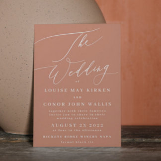 Invitation Terracotta Dusty Orange Elegant Boho tout en un