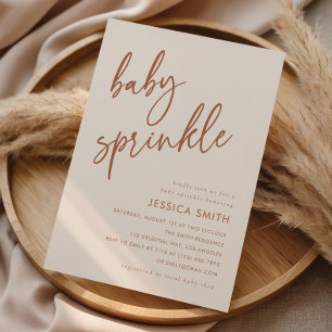 Invitation Terracotta Élégant Minimaliste Baby Sprinkle