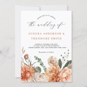 Invitation Terracotta et Emerald Green Rustic FlorMariage