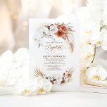 Invitation Terracotta et fleurs blanches Boho Chic Baptism<br><div class="desc">Orchidées blanches,  fleurs botaniques en terre cuite,  gazon de la pampa et invitations à baptême de boho plante secs exotiques</div>