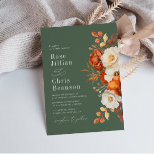 Invitation Terracotta Et Mariage Floral Vert Sage