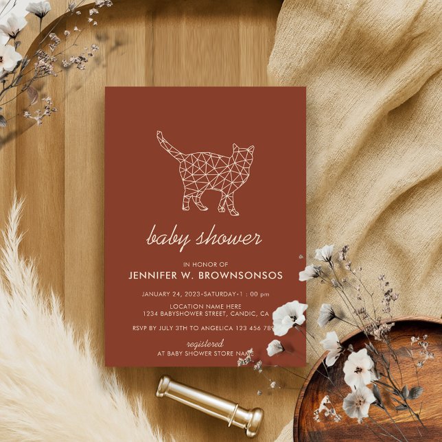 Invitation Terracotta Été Automne Chat sauvage (Créateur téléchargé)