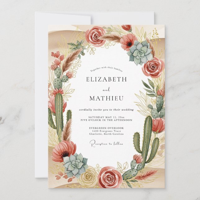 Invitation Terracotta Exquisite Desert Wedding (Devant)