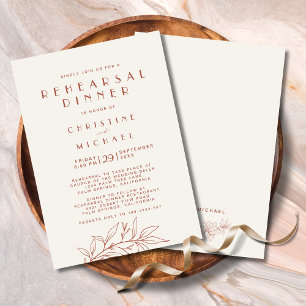 Invitation Terracotta Floral Élégante Répétition Mariage mode