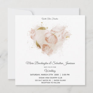 Invitation *~* Terracotta Floral QR RSVP Art AR26 Mariage