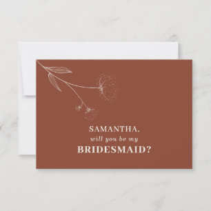 Invitation Terracotta Floral Simple Coton sois ma demoiselle
