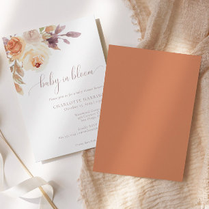 Invitation Terracotta florale bohème   BABY SHOWER