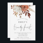 Invitation Terracotta Florals Vingt-et-unième fête d'annivers<br><div class="desc">Terracotta Florals Vingt-et-unième Invitation d'anniversaire.. De belles fleurs pour invitation vos invités pour célébrer votre 21e anniversaire. Un élégant script pour l'occasion et personnaliser facilement le reste du texte selon vos propres besoins.</div>