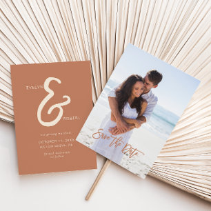 Invitation Terracotta Formal Photo Wedding Enregistrer la dat