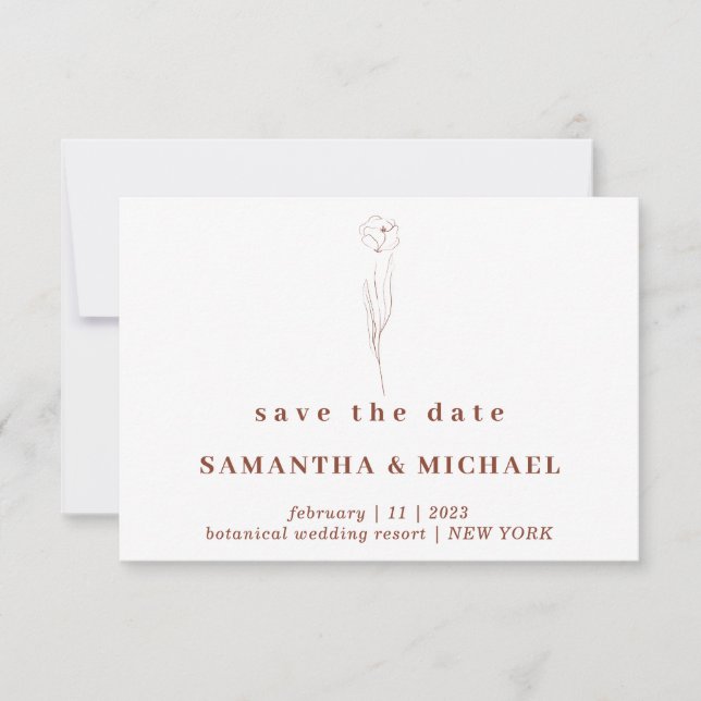 Invitation Terracotta Indie botanical Floral Enregistrer la d (Devant)