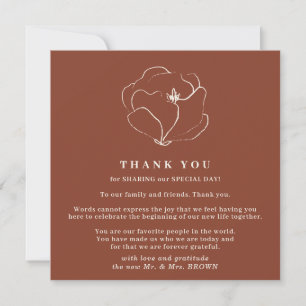 Invitation Terracotta Indie Rustic Simple merci