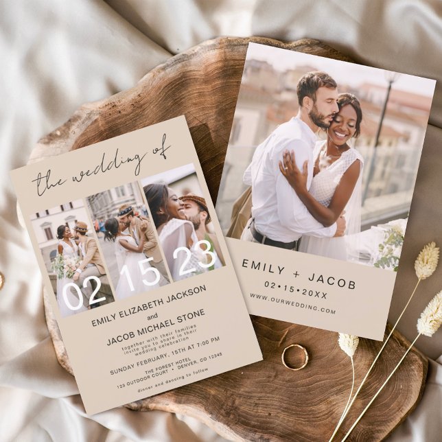 Invitation Terracotta Le Mariage du Collage photo minimaliste (Créateur téléchargé)